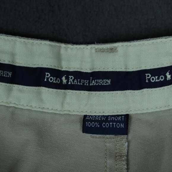 Polo Ralph Lauren Andrew Shorts Mens 34 Khaki Classic Chino 100% SOLD! - Picture 2 of 12